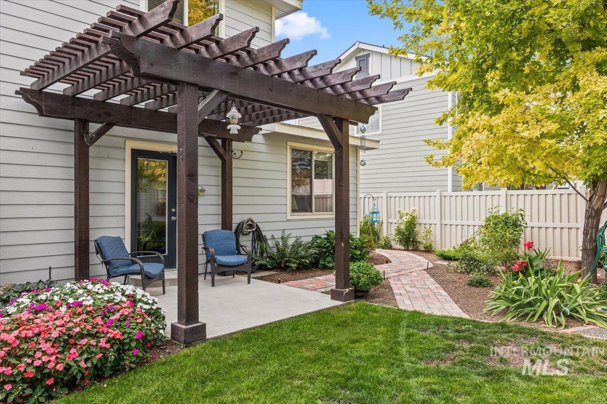 View of patio / terrace with a pergola
