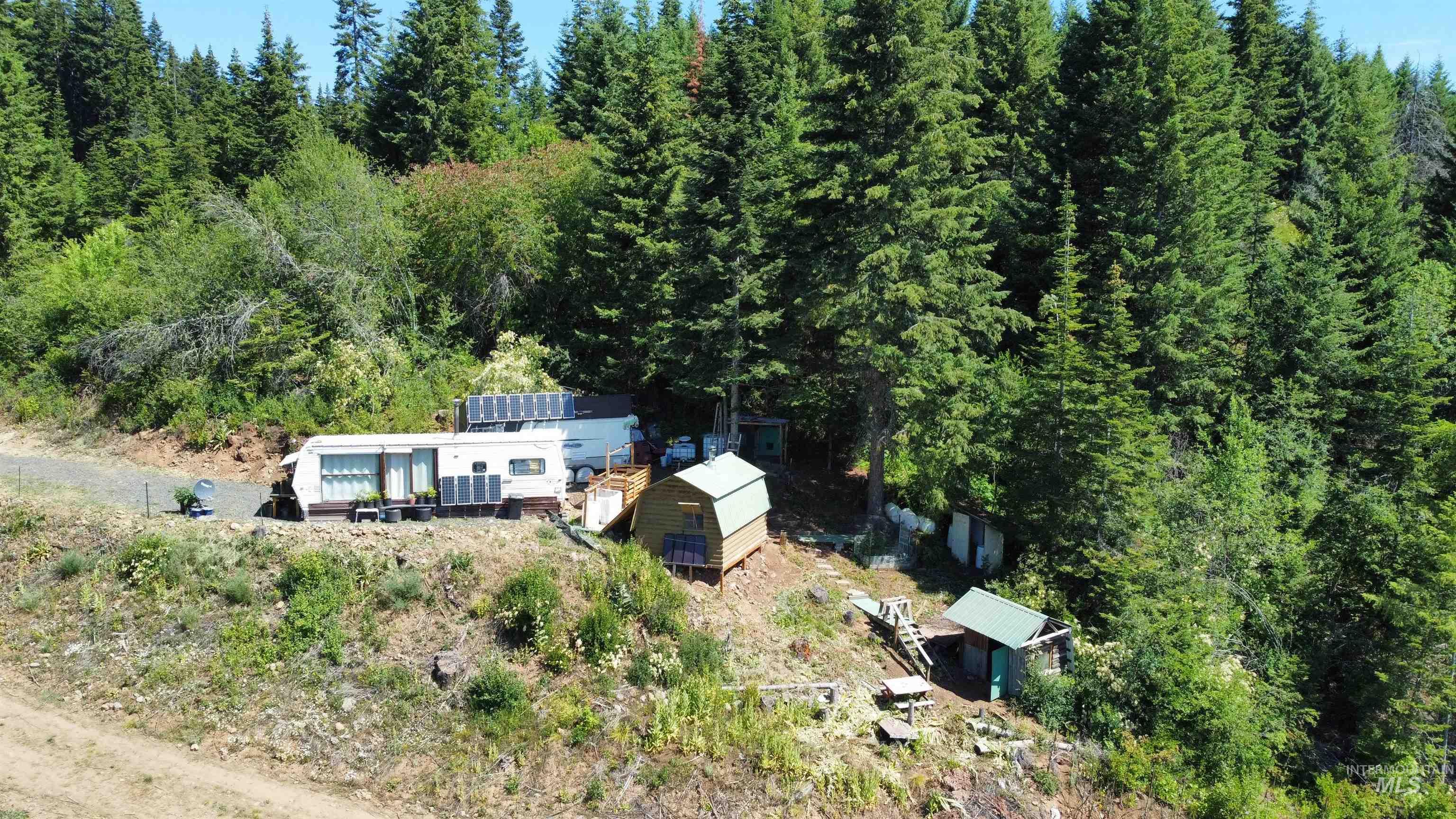View of subject property featuring a forest