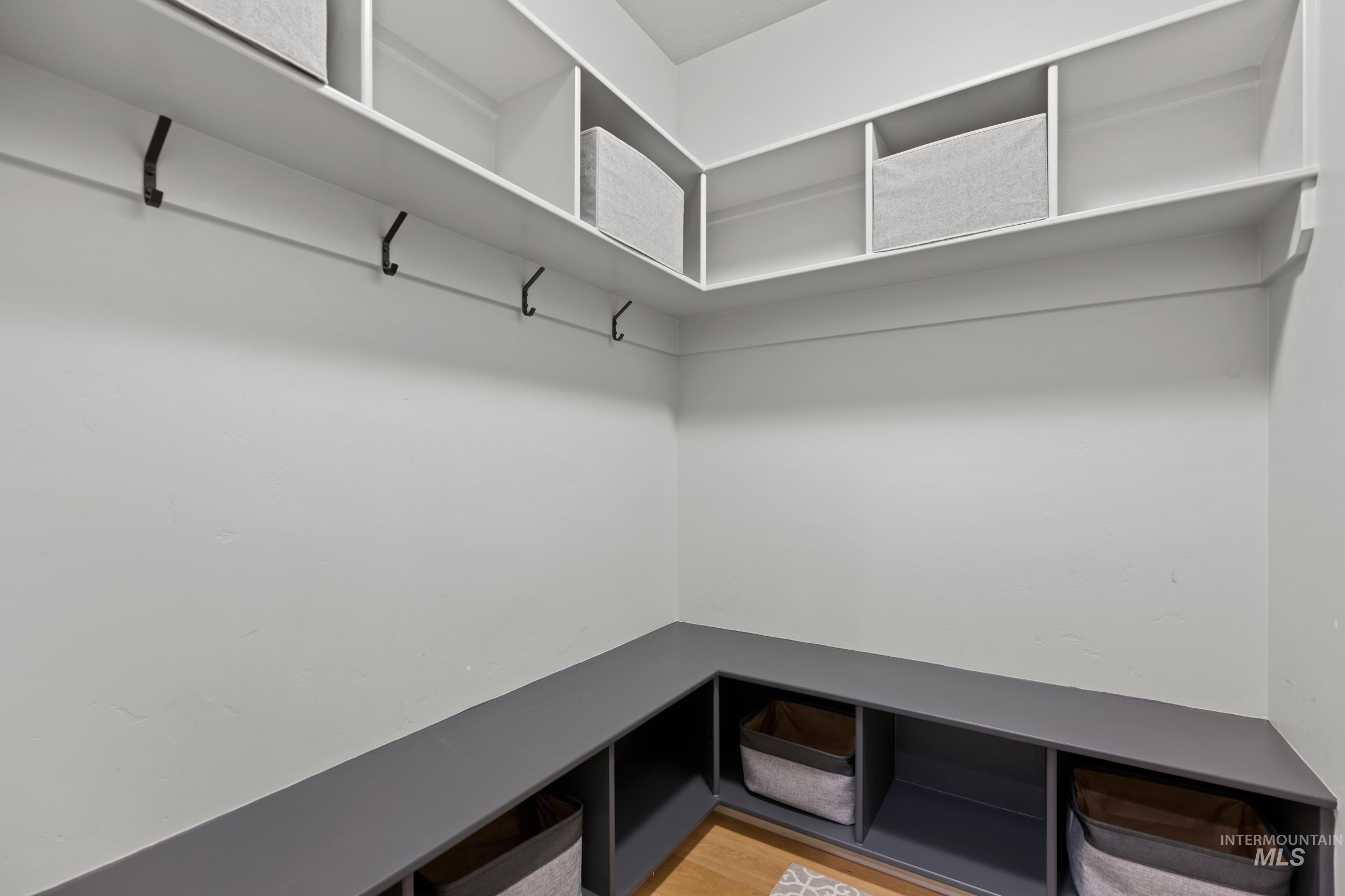 Spacious closet with light wood-style flooring