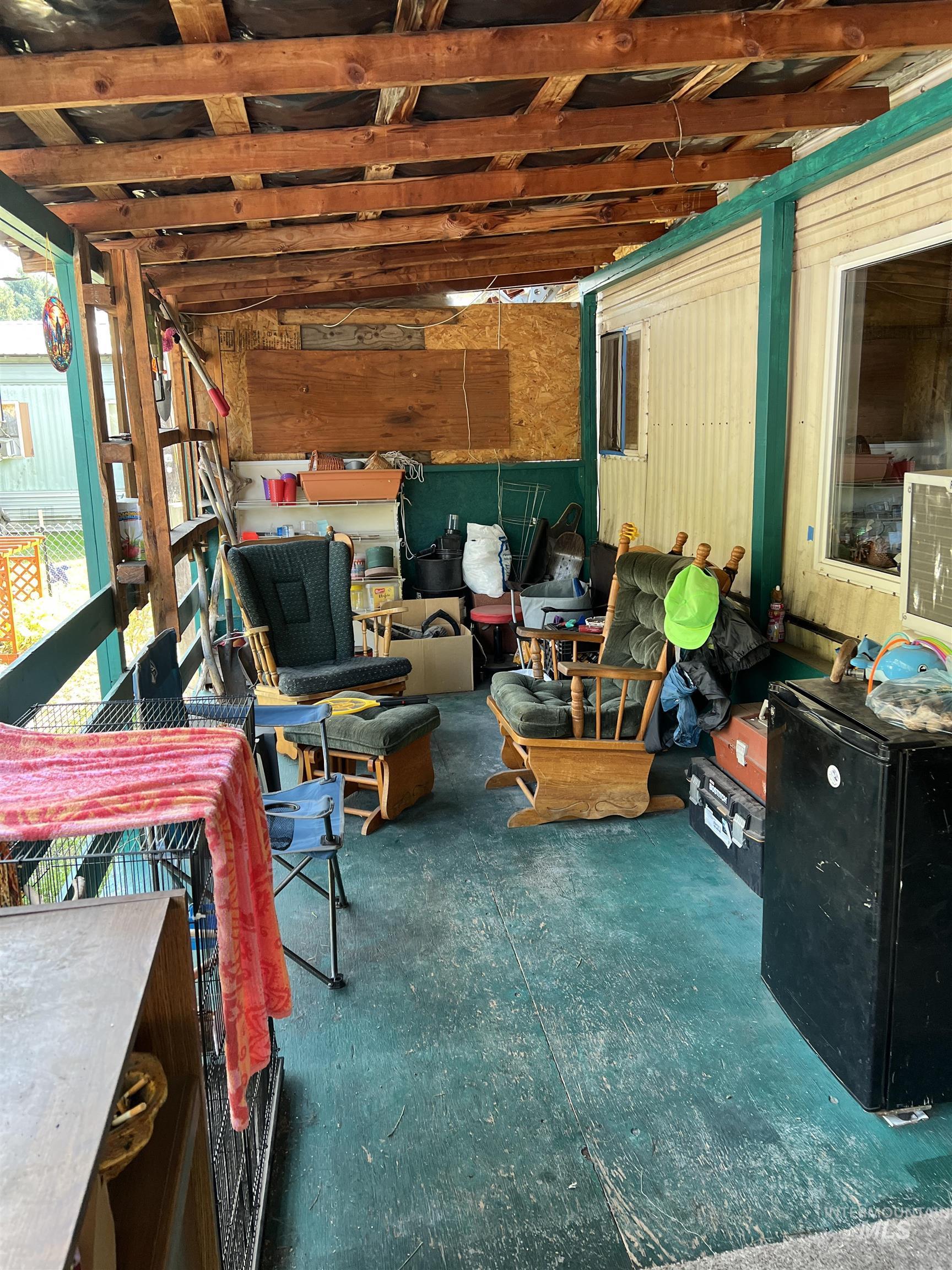 Storage room with a garage