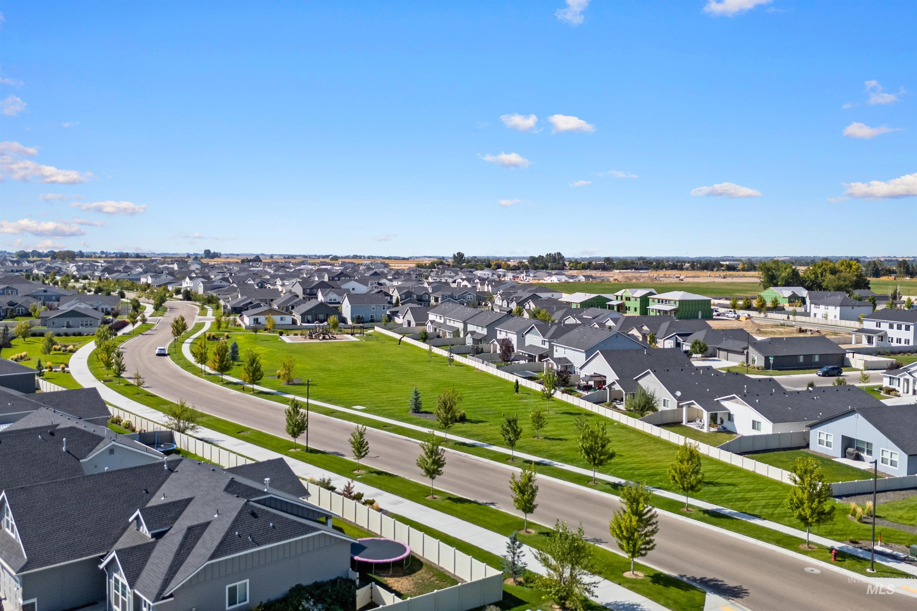 Aerial view of residential area