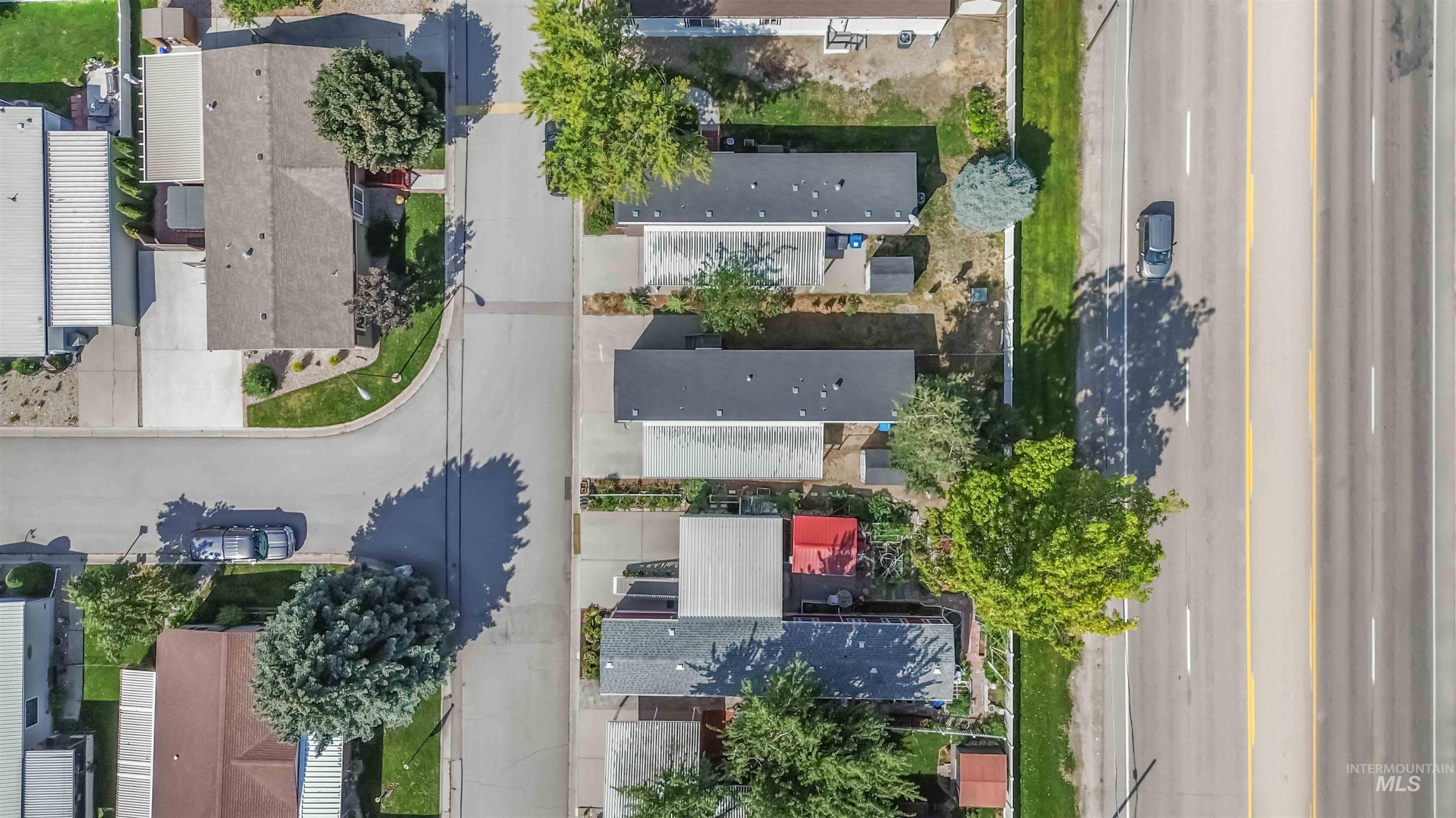 Aerial view of residential area