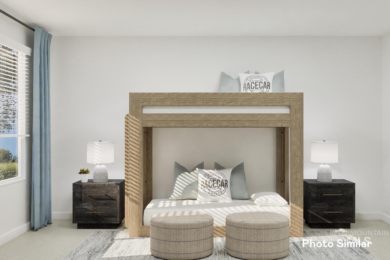 Bedroom with carpet floors