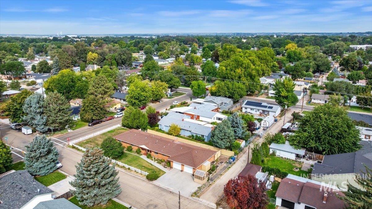 Aerial view of residential area