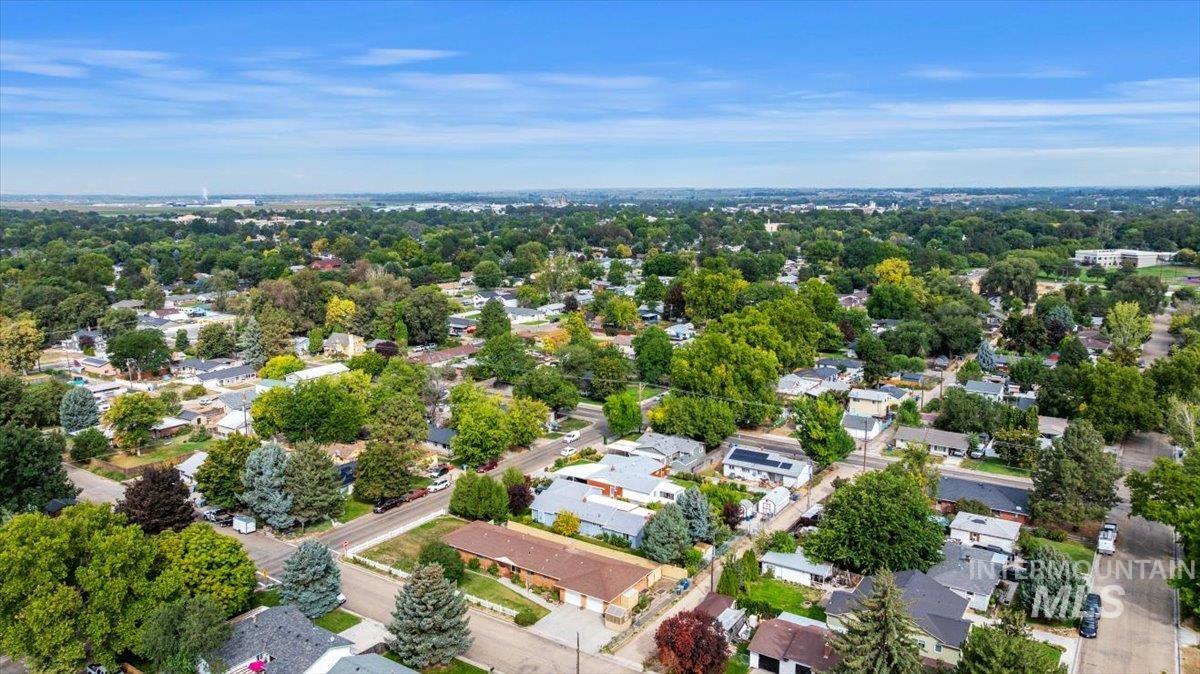 Aerial view of residential area