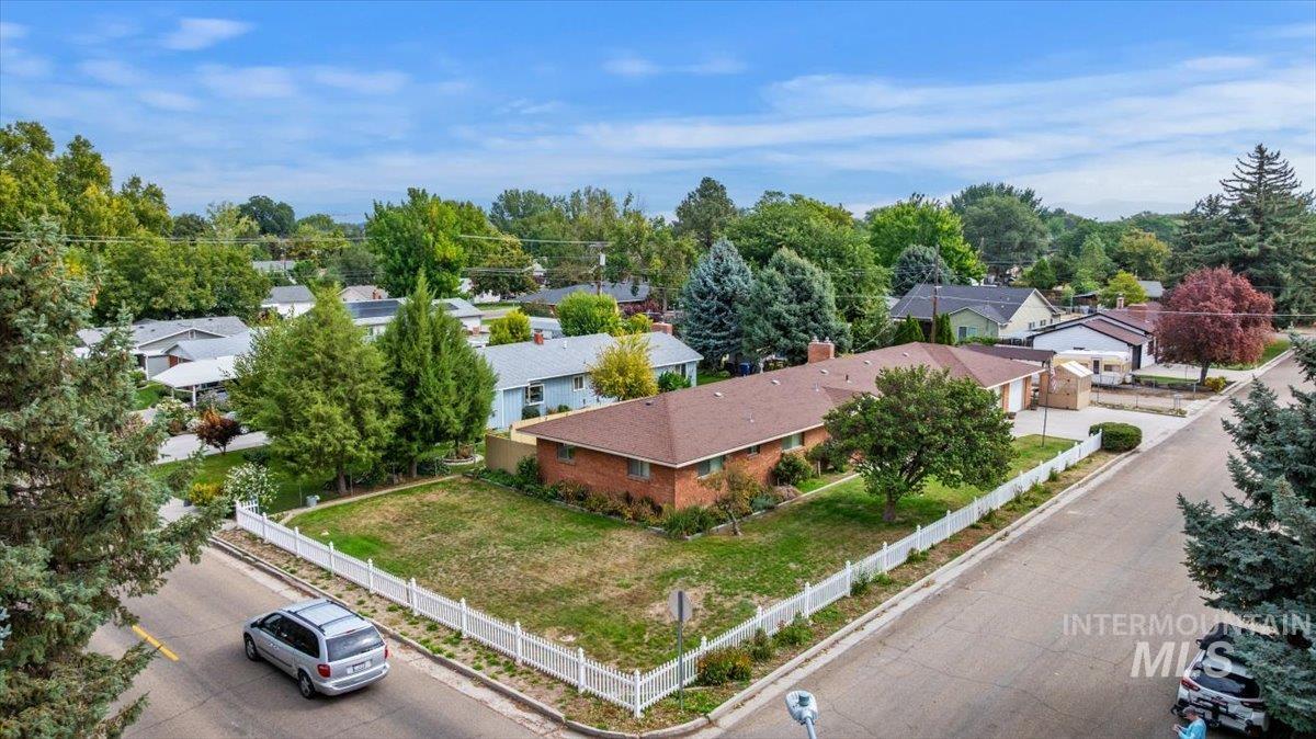 Aerial view of residential area