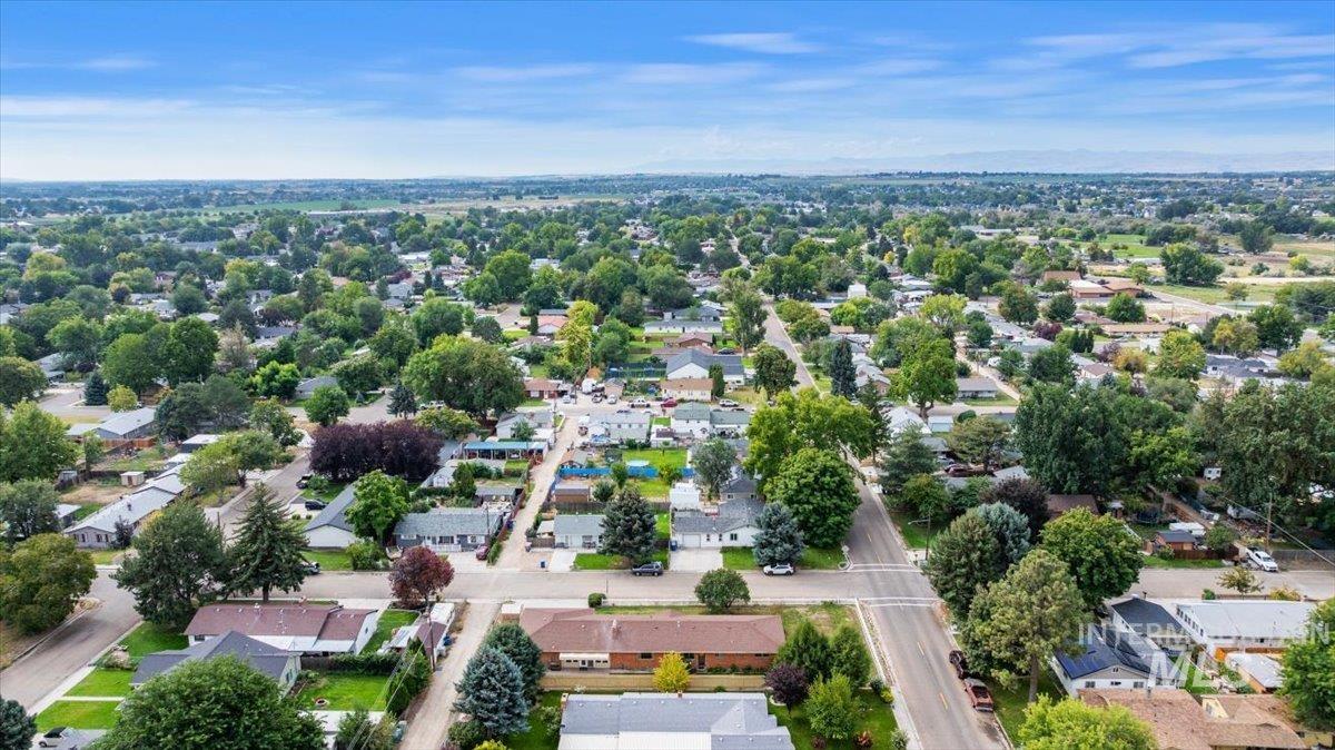 Aerial perspective of suburban area