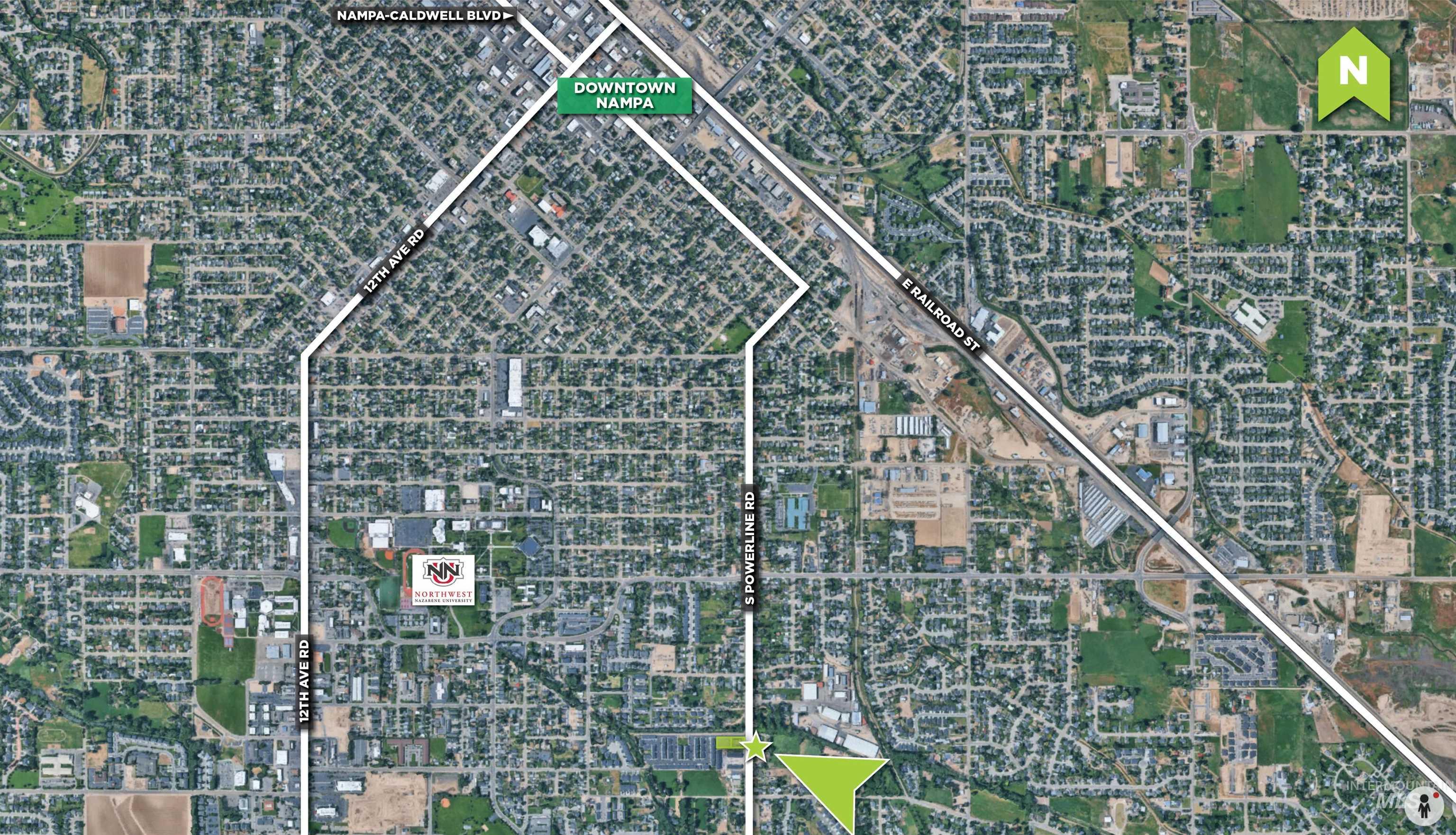 Aerial view of property's location
