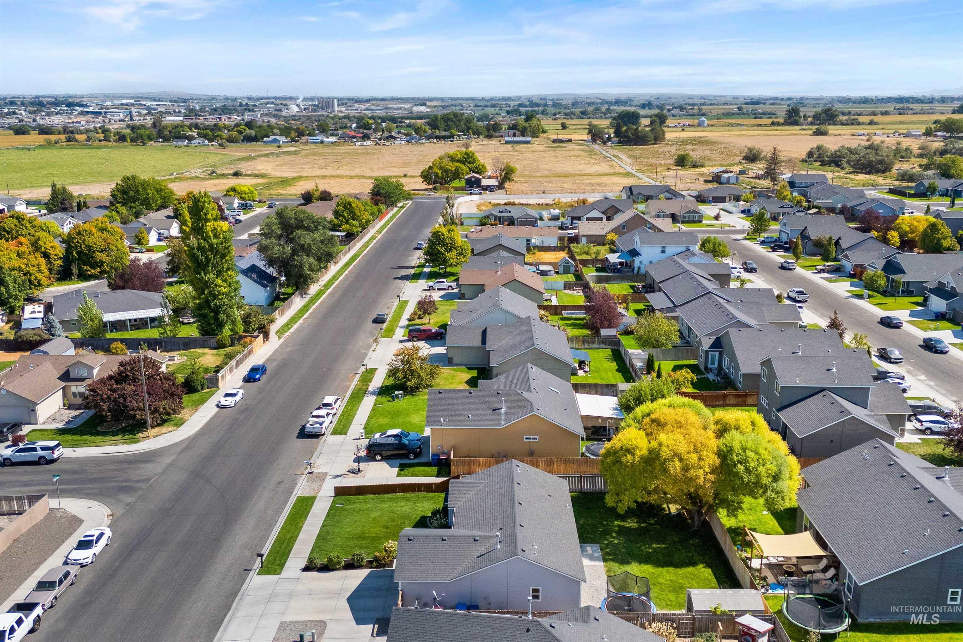 Aerial view of residential area