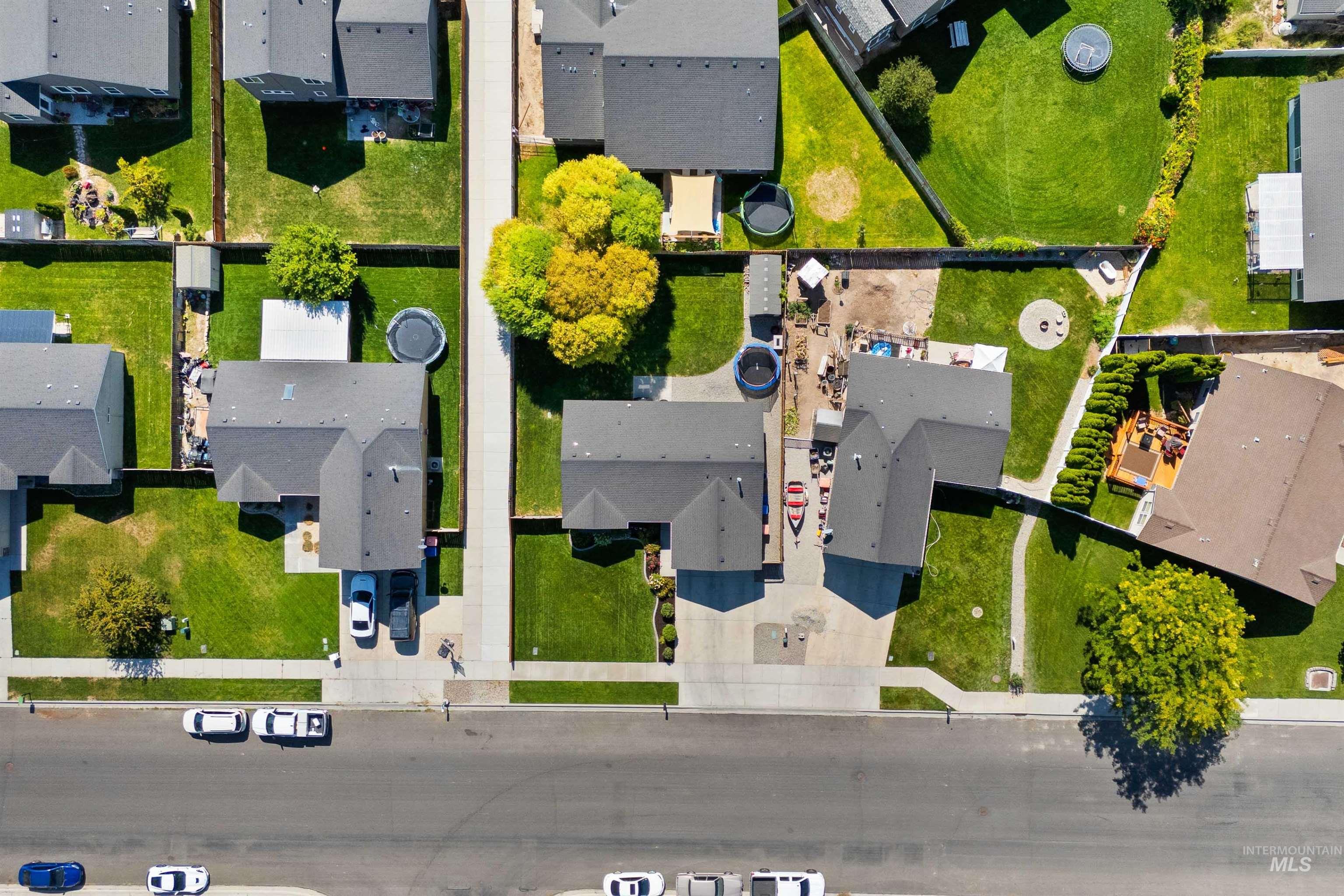 Aerial view of residential area