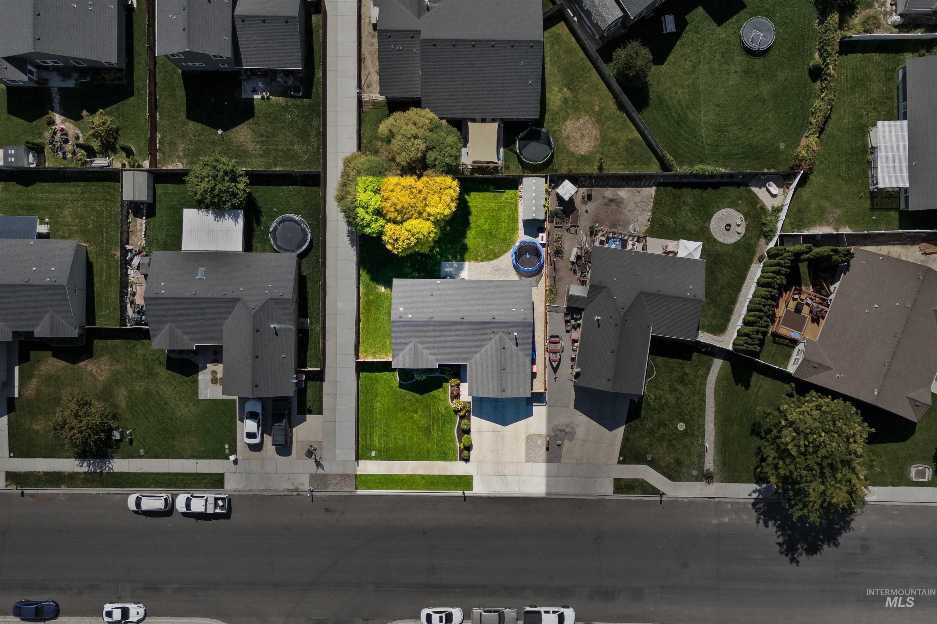 Aerial view of residential area