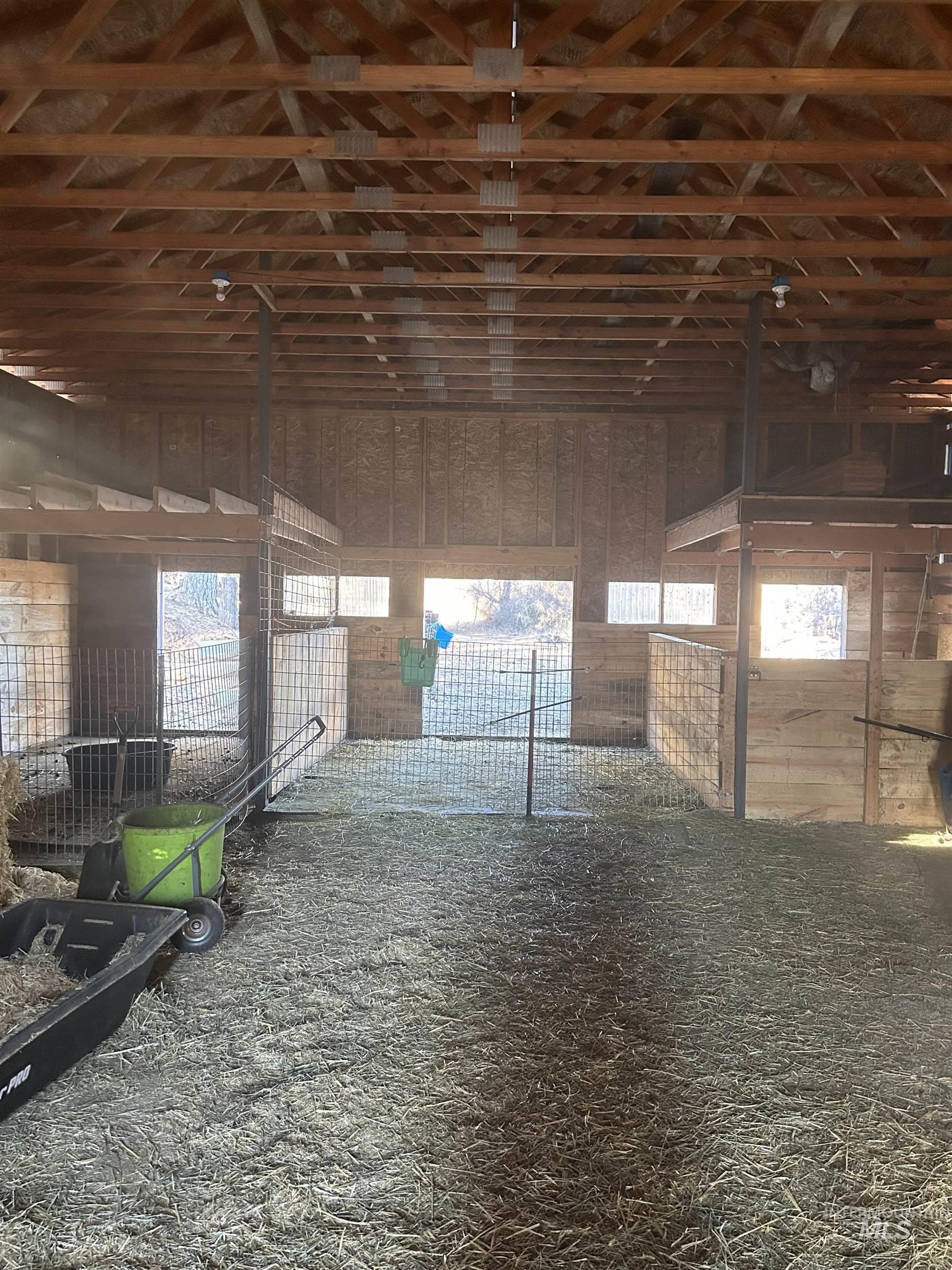 View of horse barn