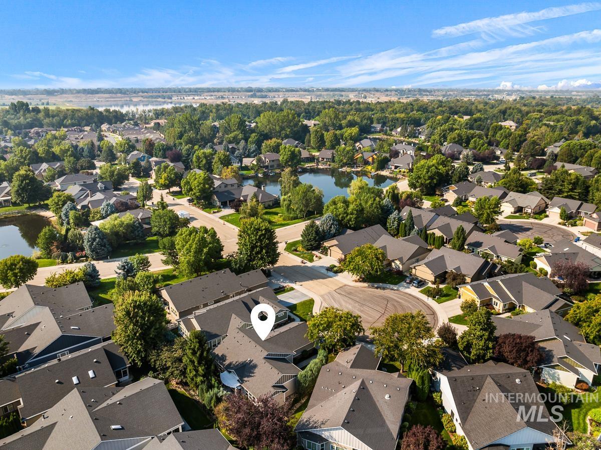 Aerial perspective of suburban area