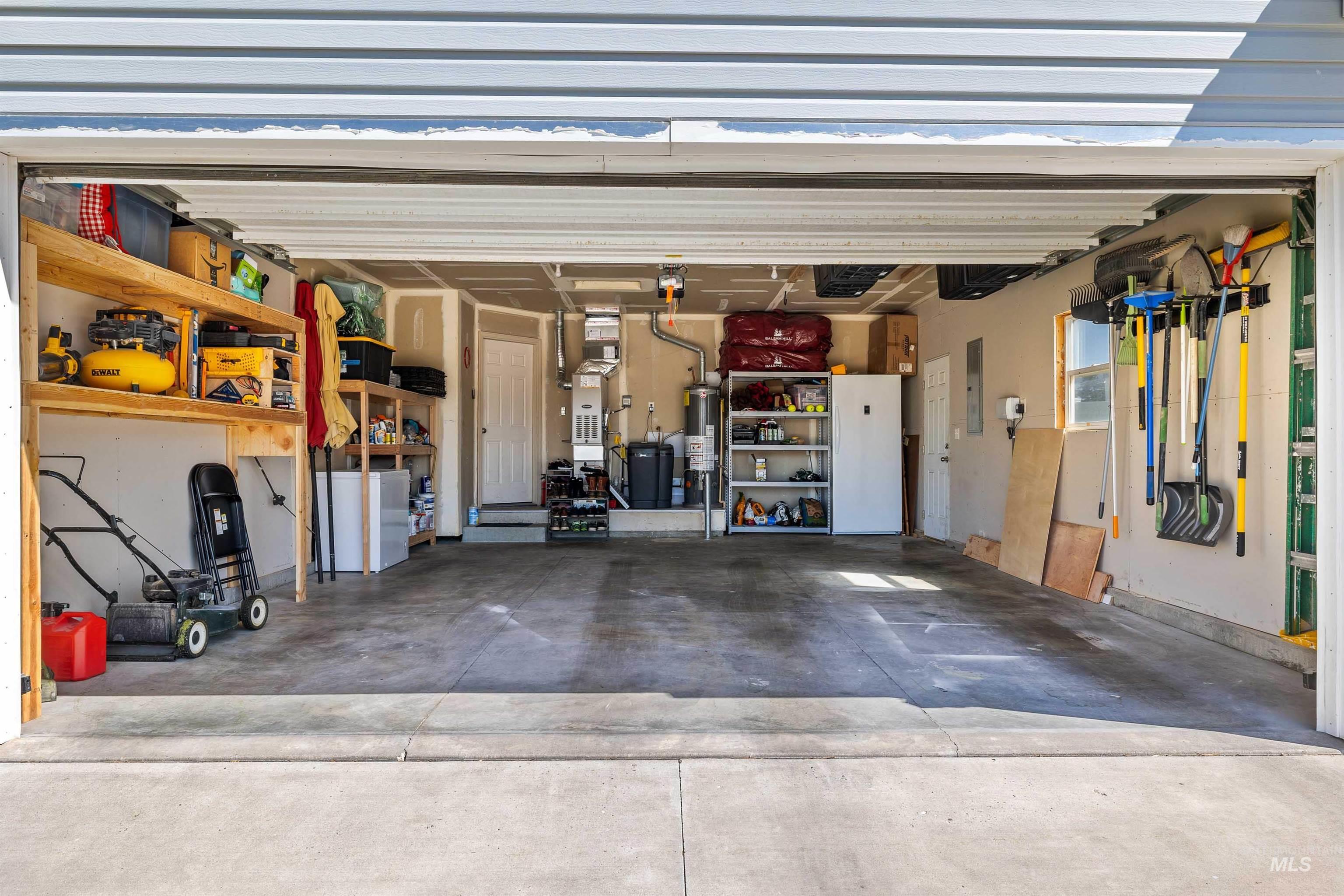 Garage with water heater