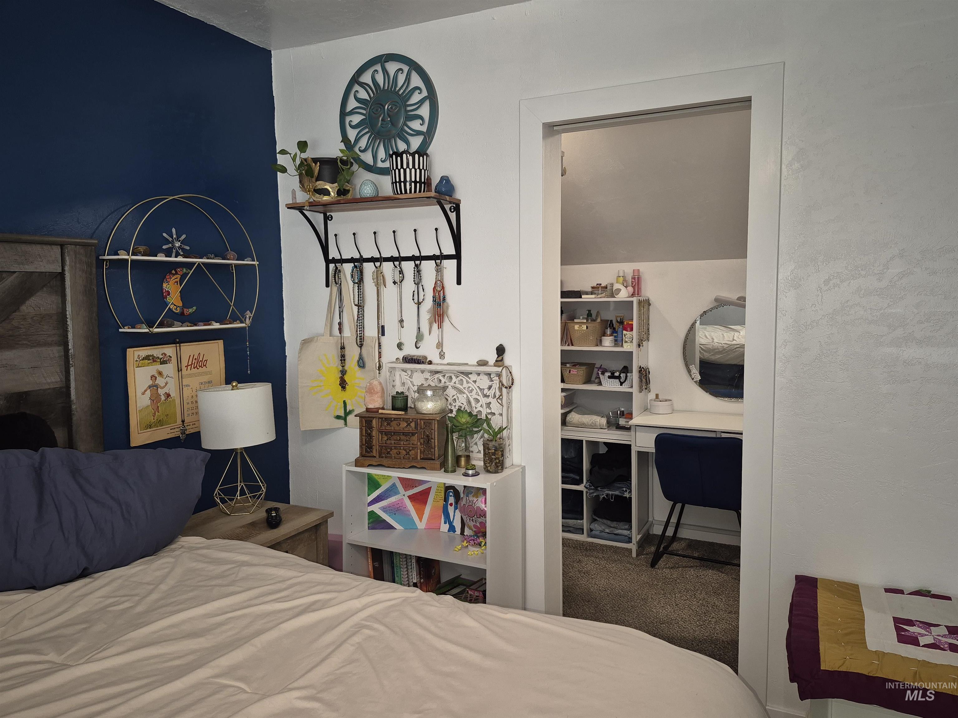 Bedroom featuring carpet floors