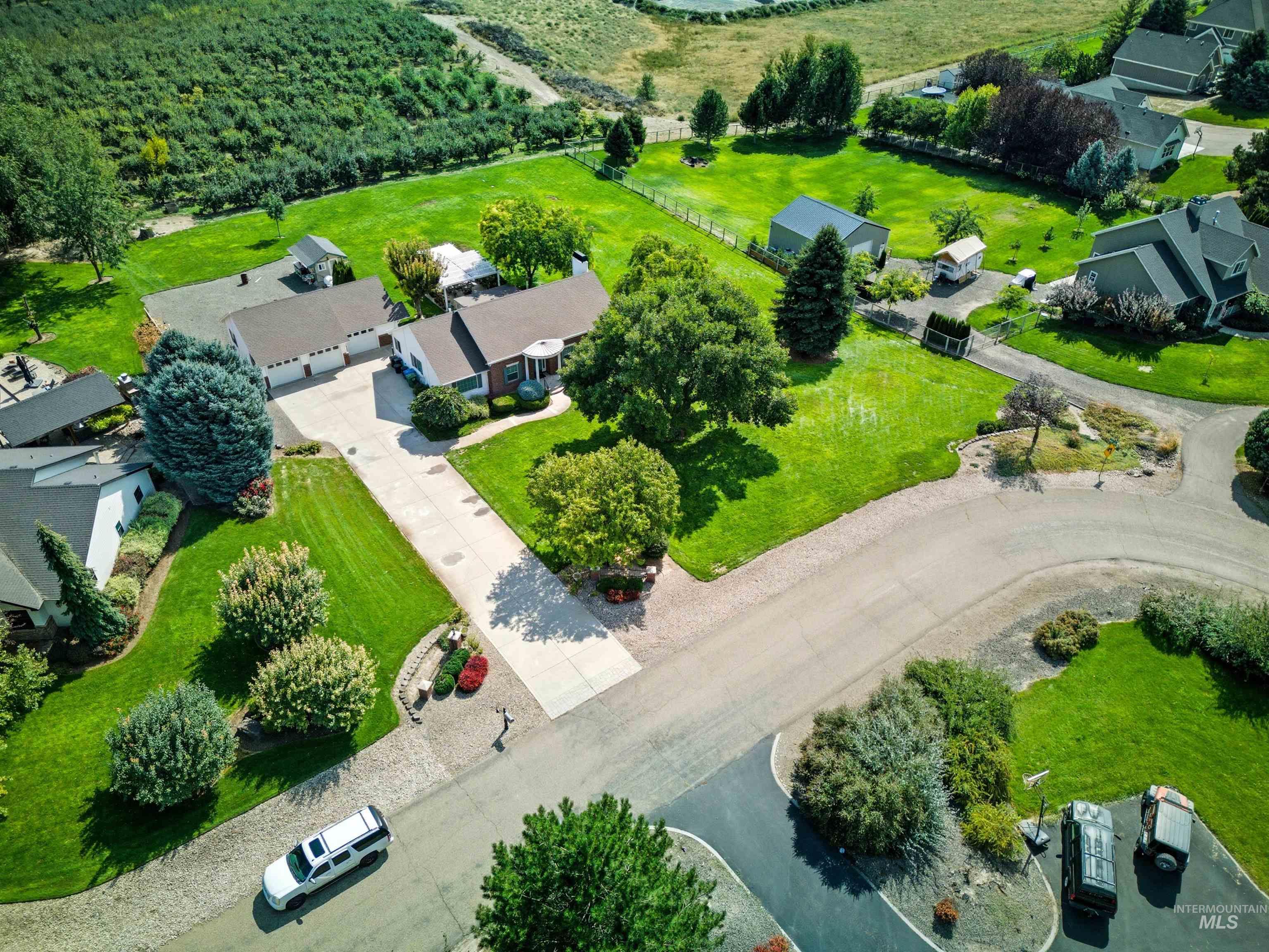 Aerial view of residential area