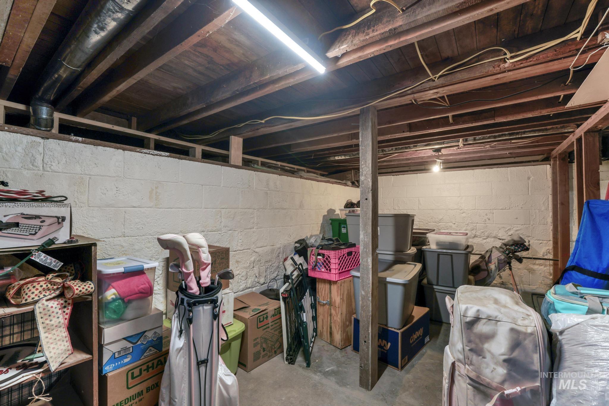 View of unfinished basement