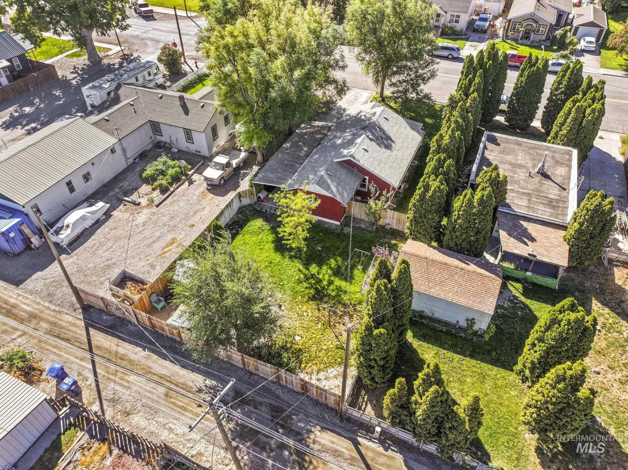 Aerial perspective of suburban area