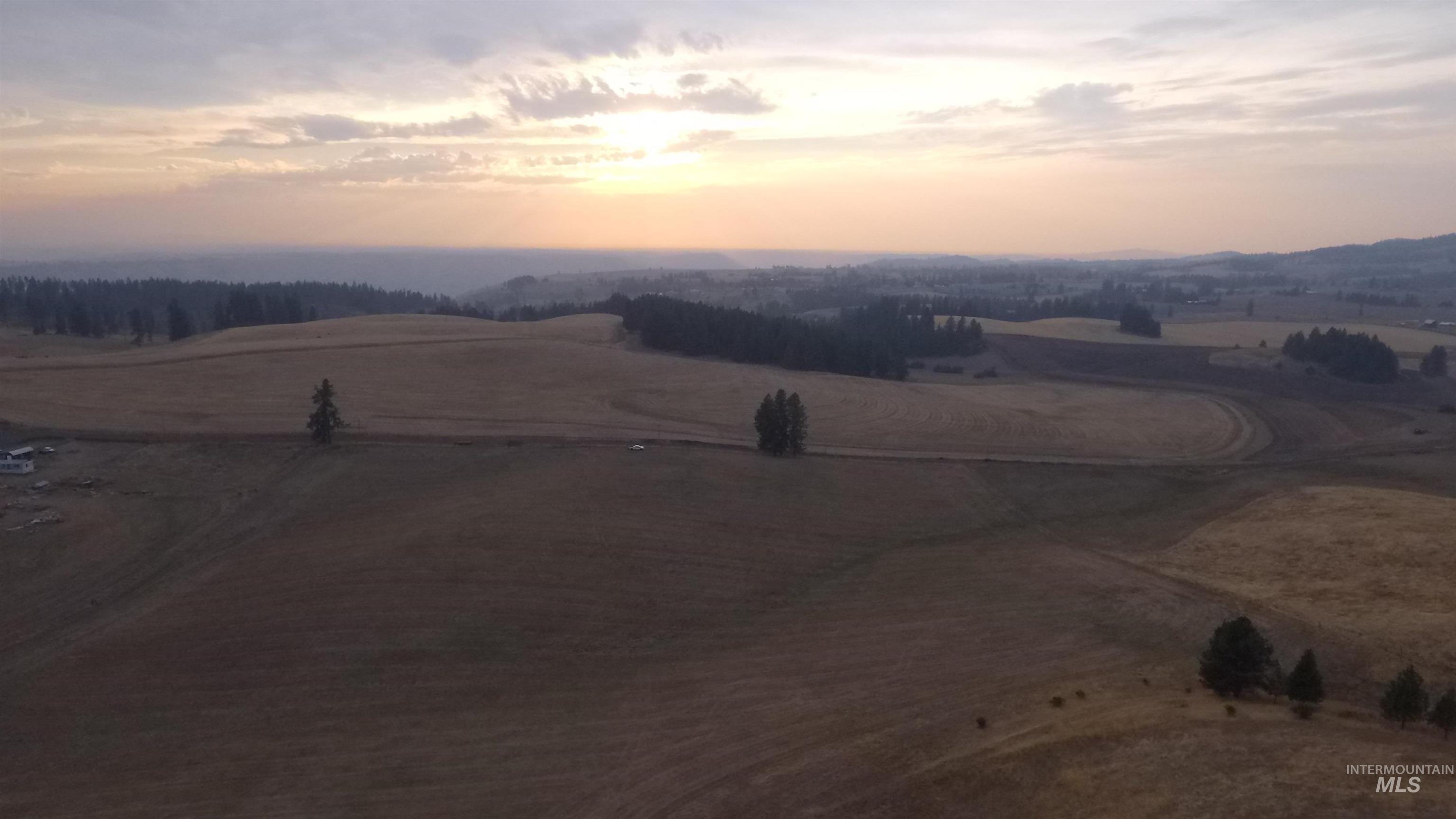 Aerial view at dusk of a view of rural / pastoral area