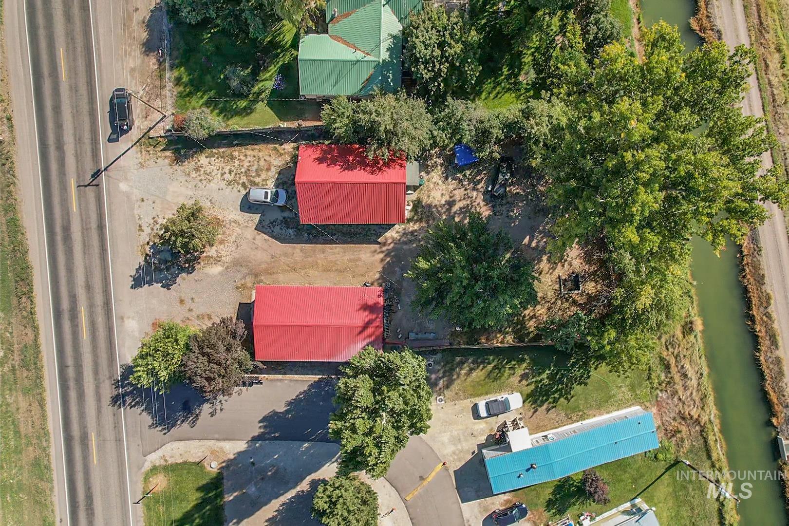 Drone / aerial view of a nearby body of water