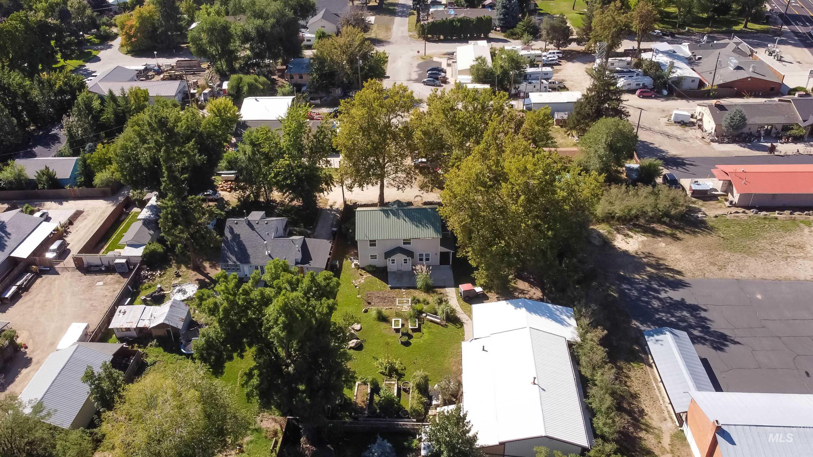 Aerial view of residential area