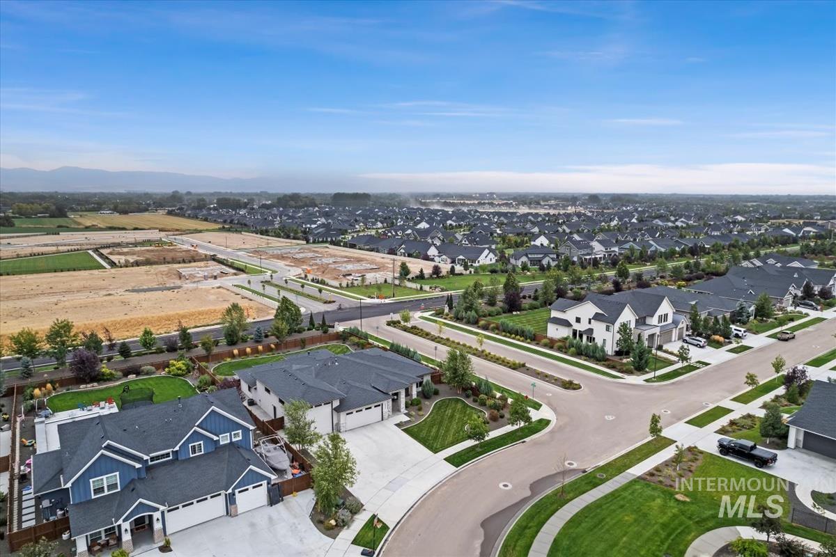 Aerial view of residential area