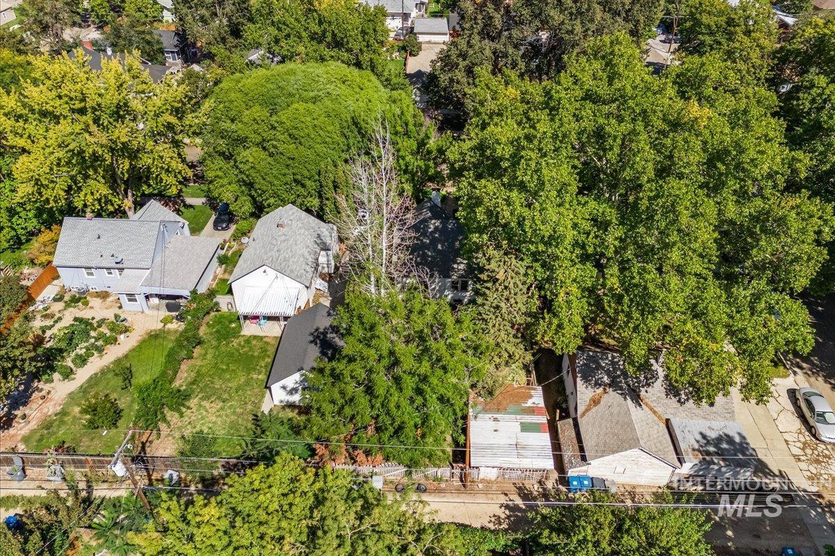Aerial perspective of suburban area