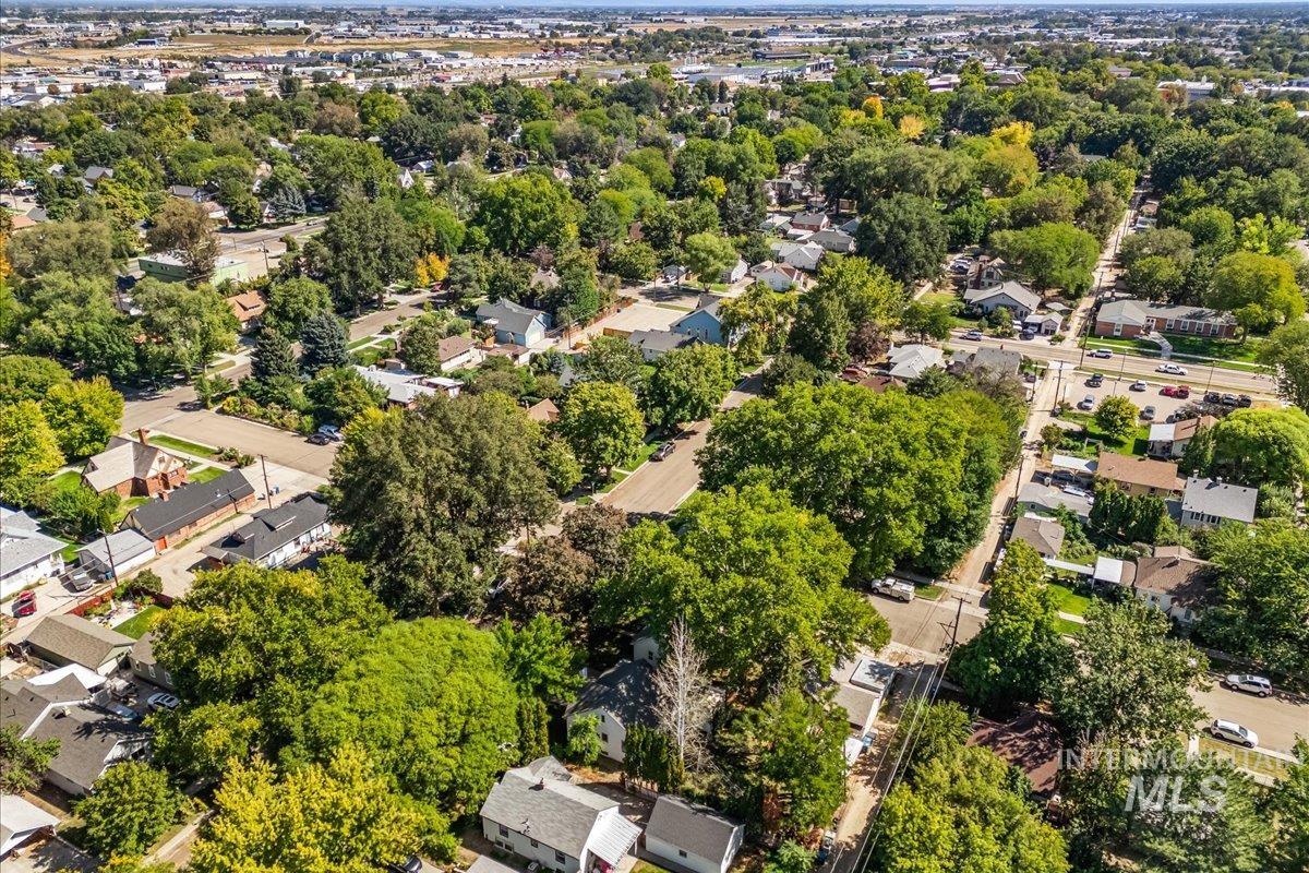 Aerial perspective of suburban area
