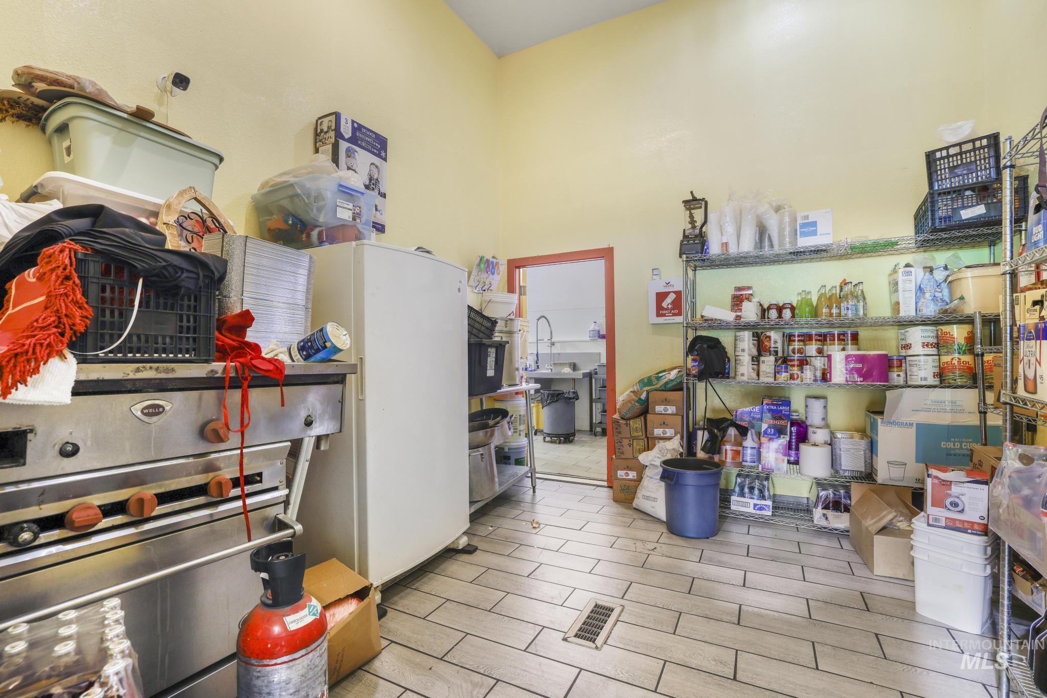 Kitchen with wood finish floors