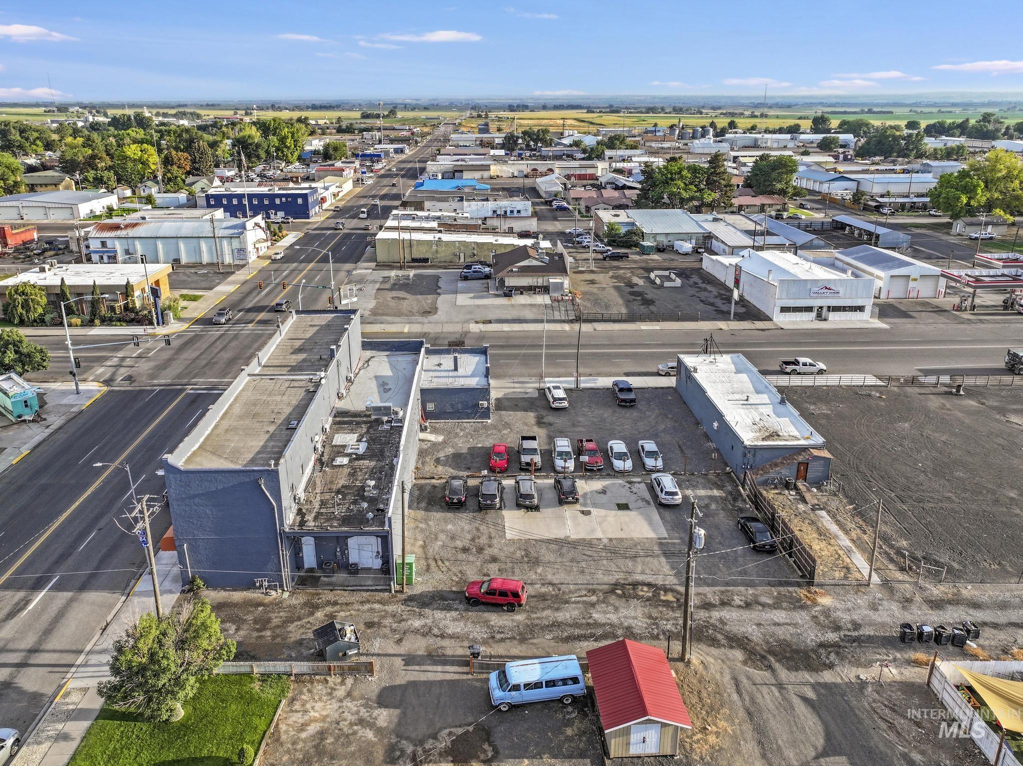 Aerial view of industrial structures