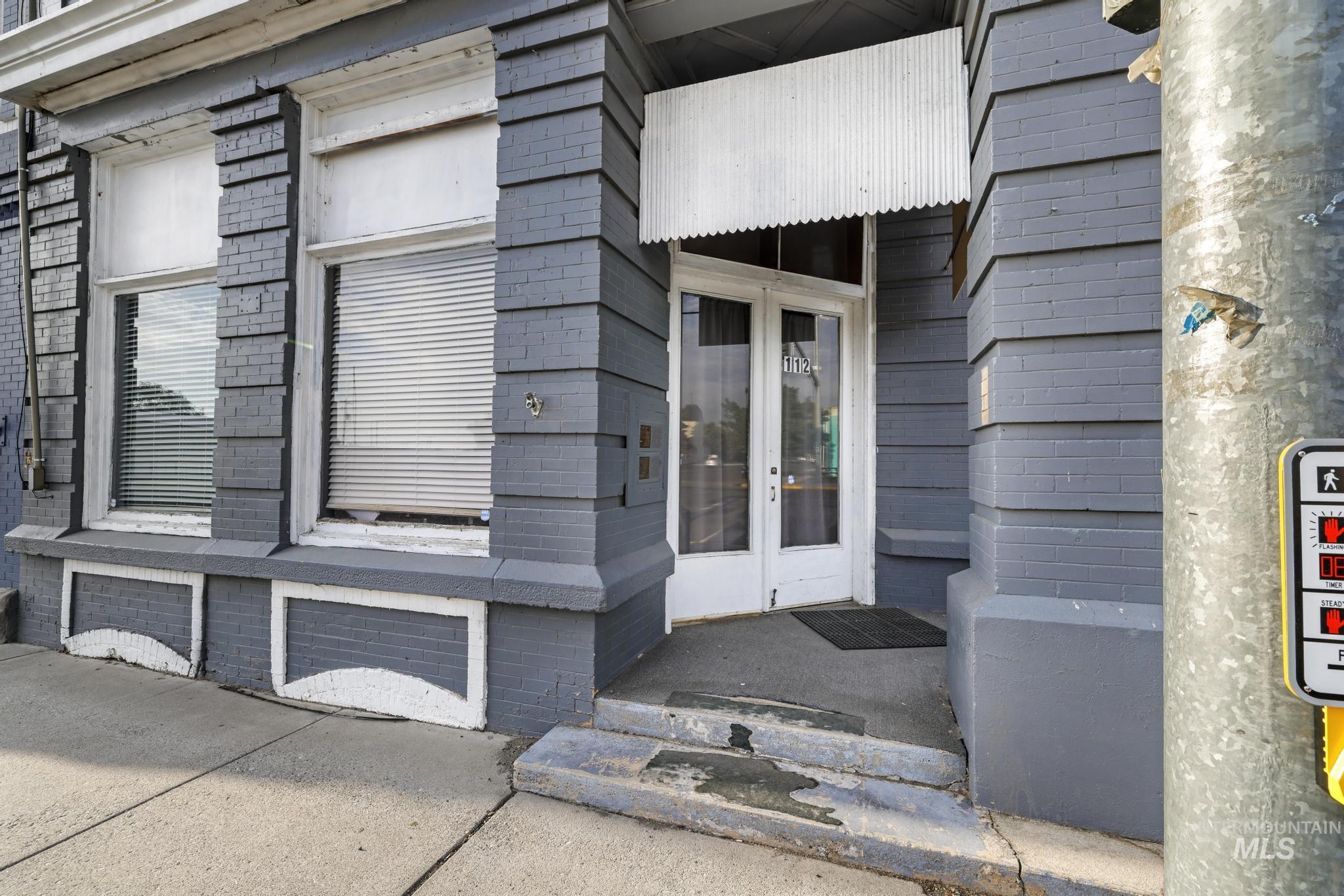 Property entrance with french doors