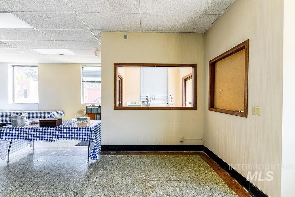 Hall with a drop ceiling