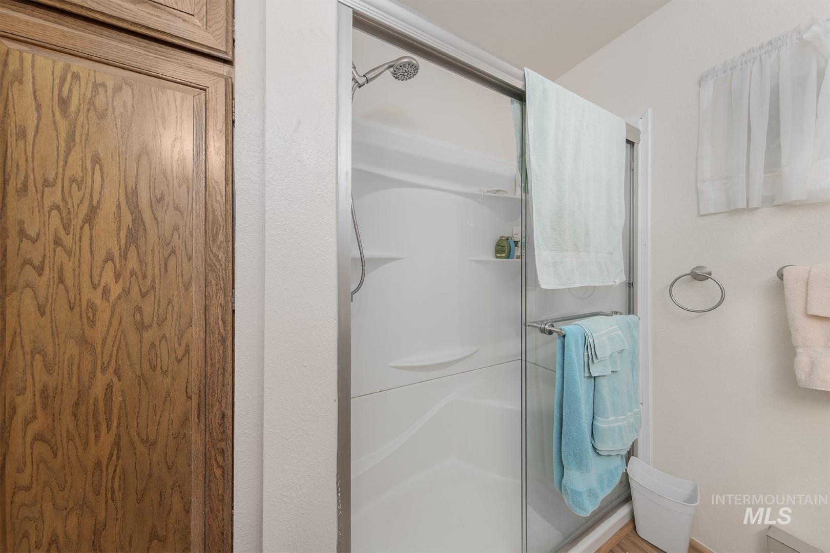 Bathroom with a stall shower