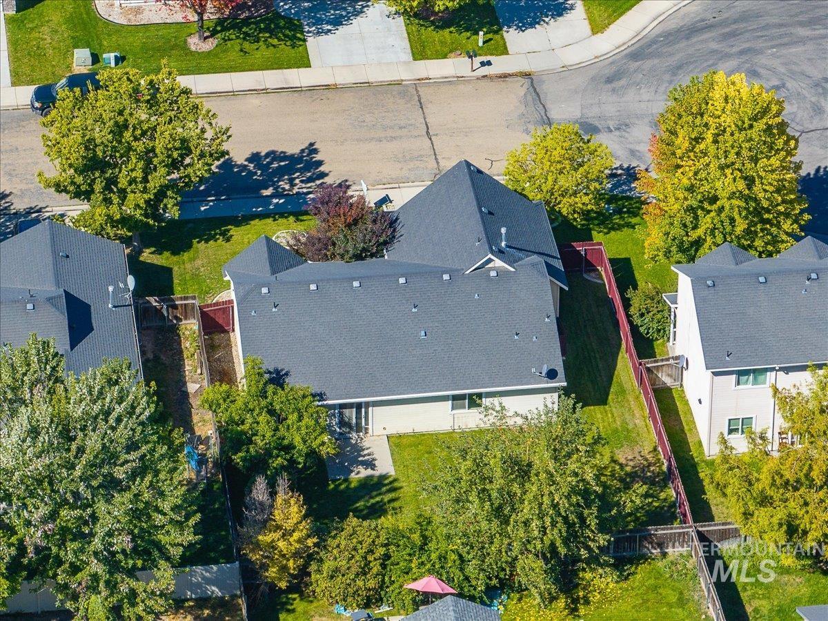 Aerial view of residential area