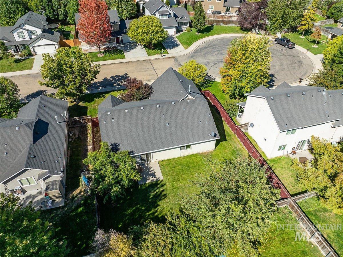 Aerial perspective of suburban area