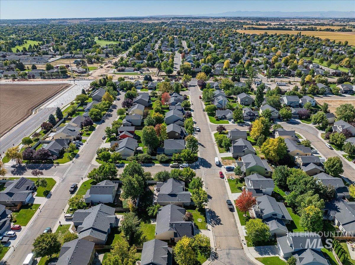 Aerial view of residential area