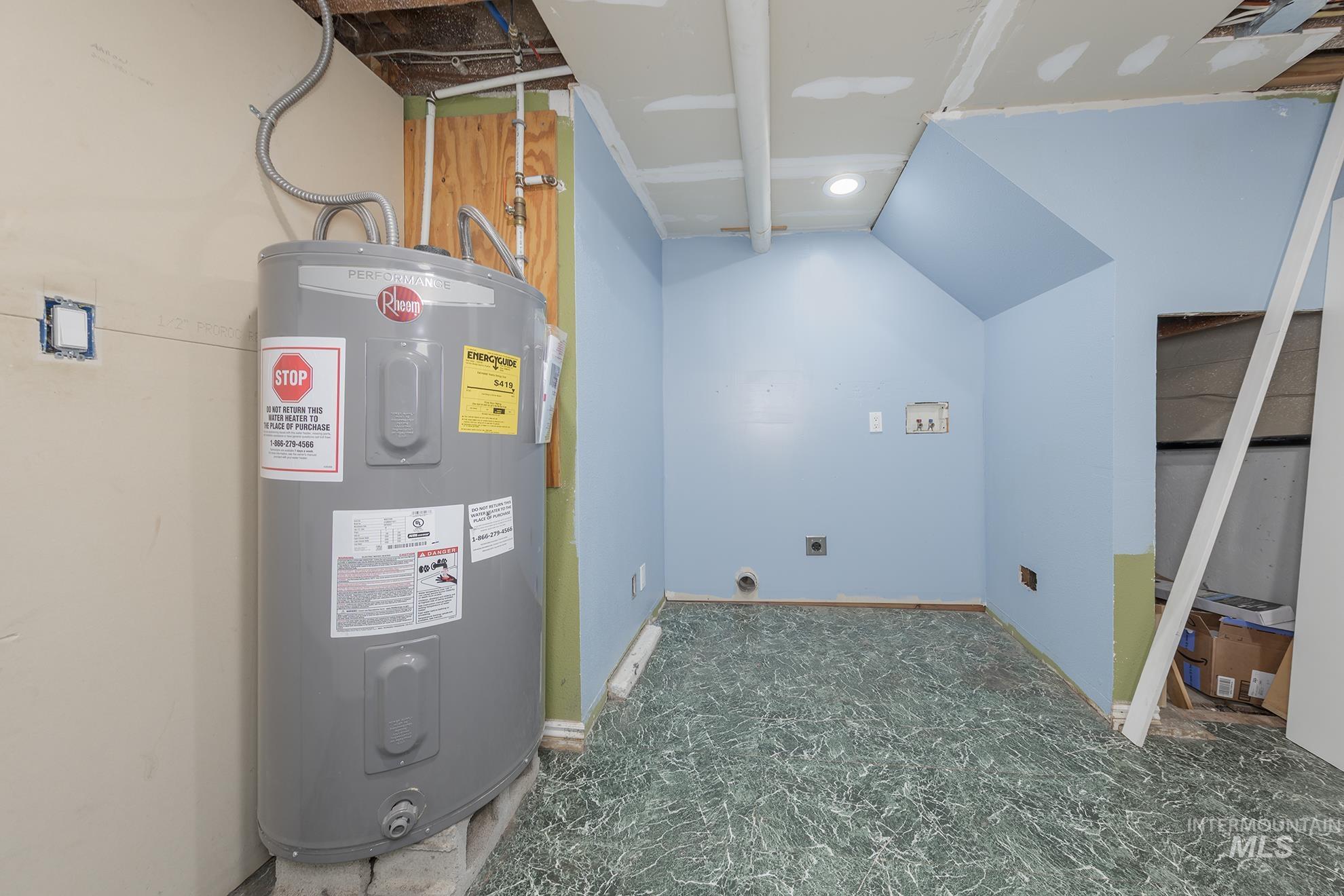Utilities with electric water heater