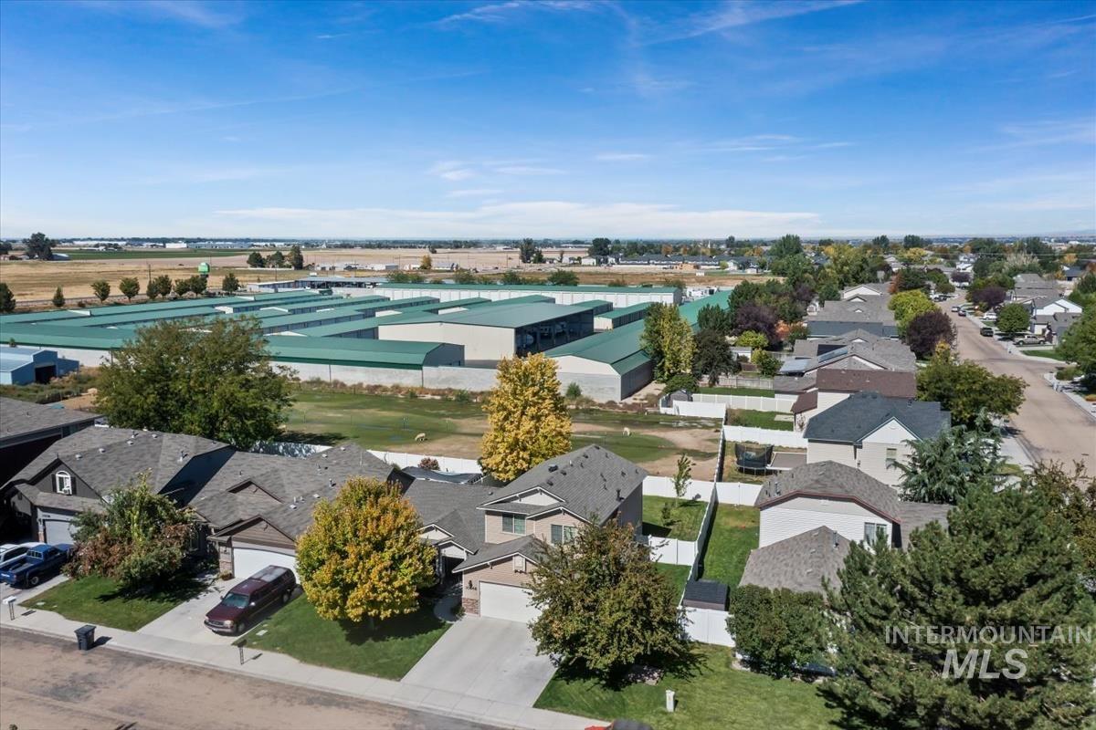 Aerial view of residential area