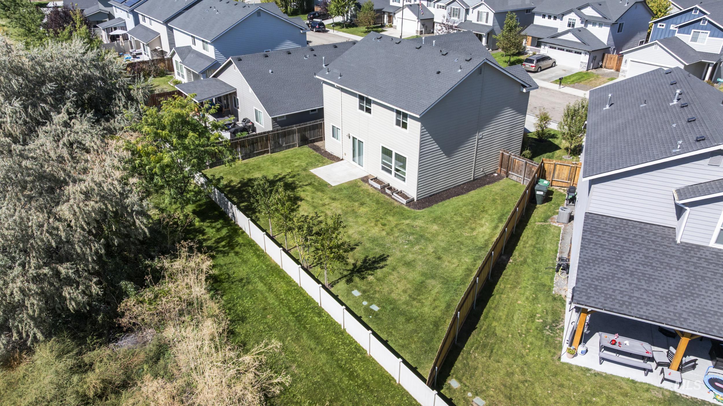 Aerial perspective of suburban area