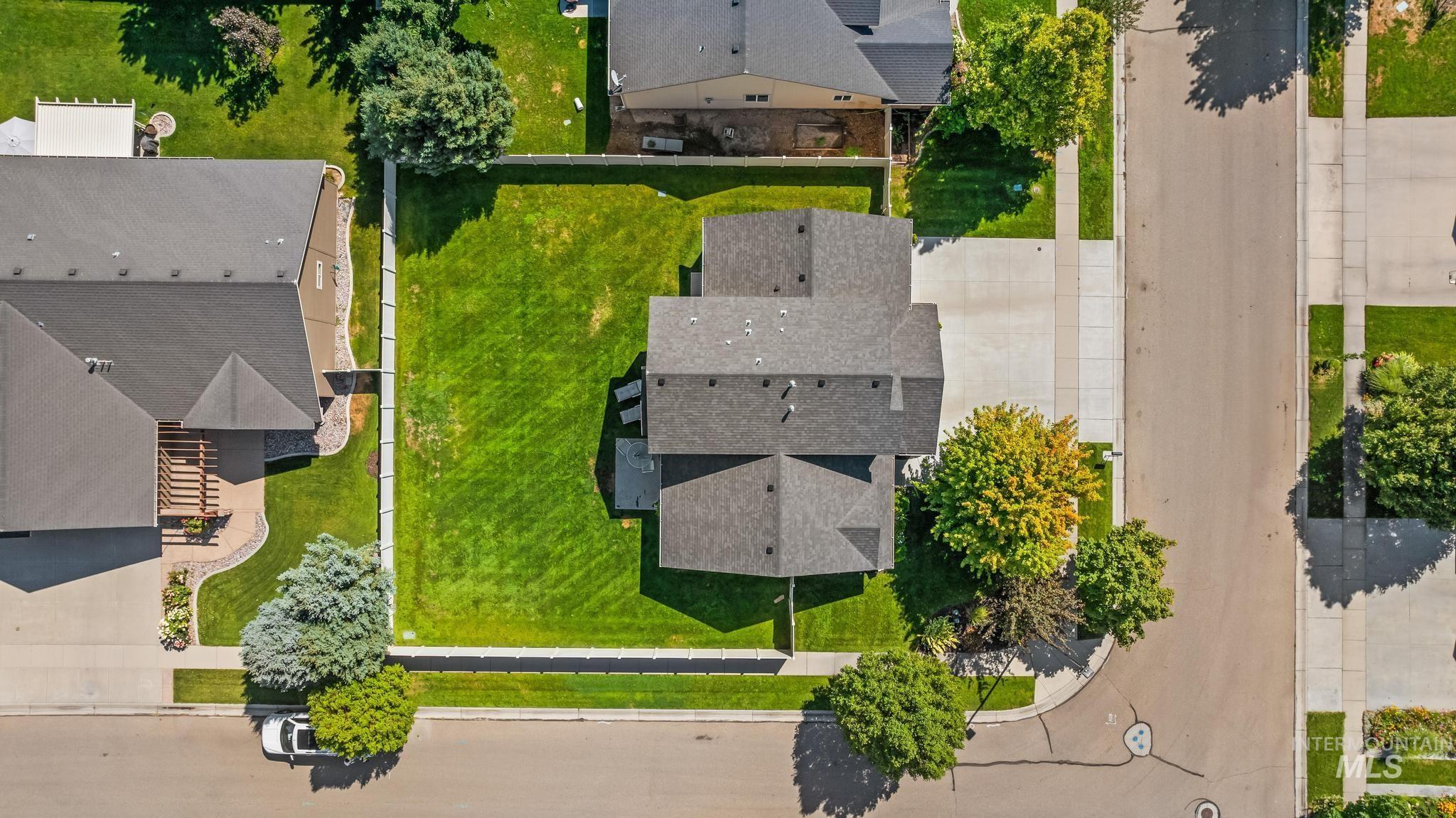 Aerial perspective of suburban area