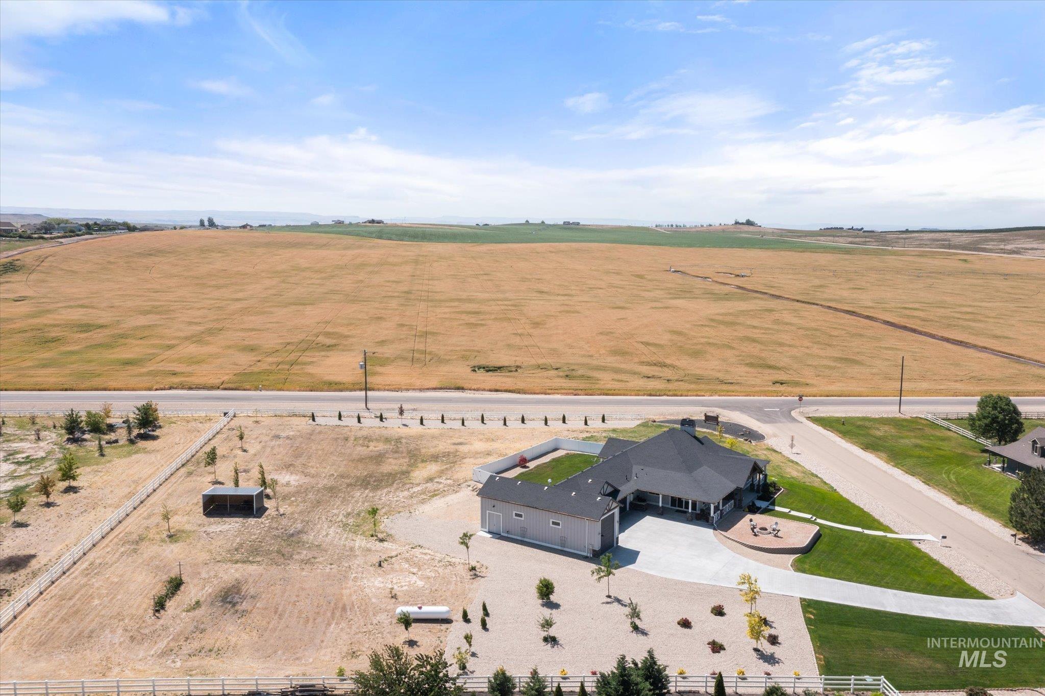 Aerial view of sparsely populated area