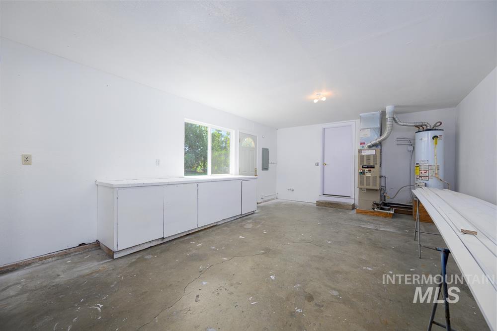 Garage with gas water heater