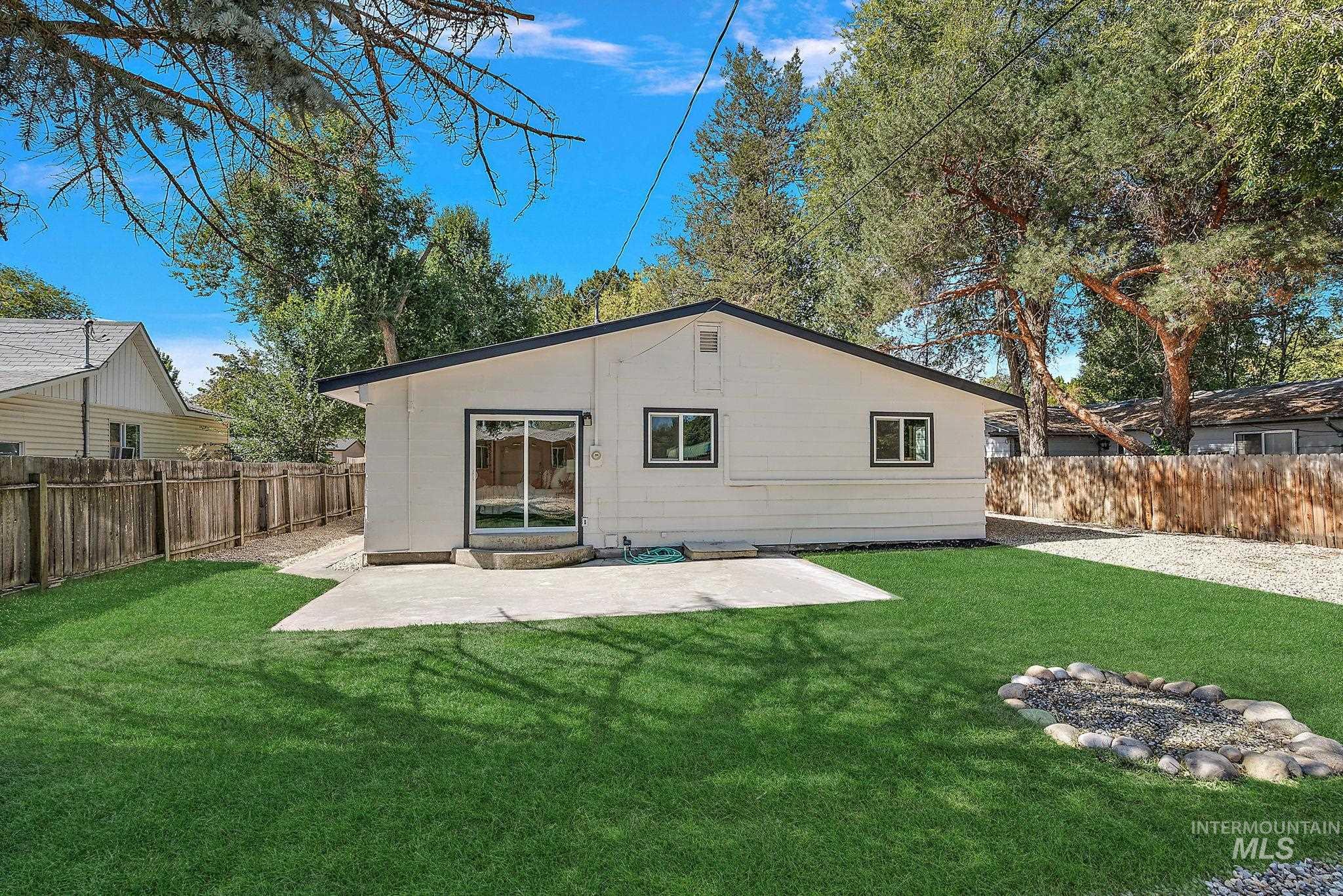 Back of property featuring a patio and a fenced backyard