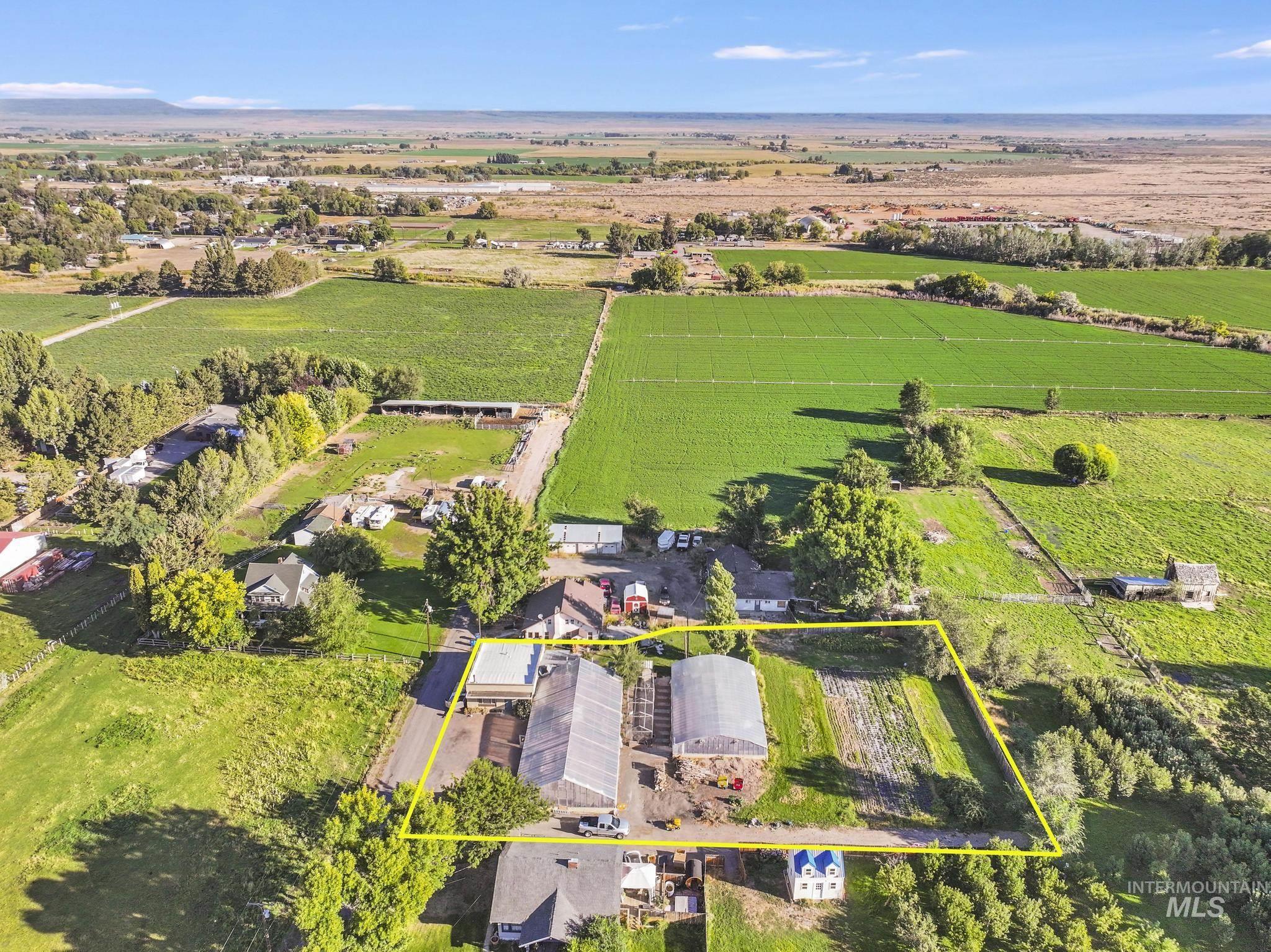View of rural area with property parcel outlined