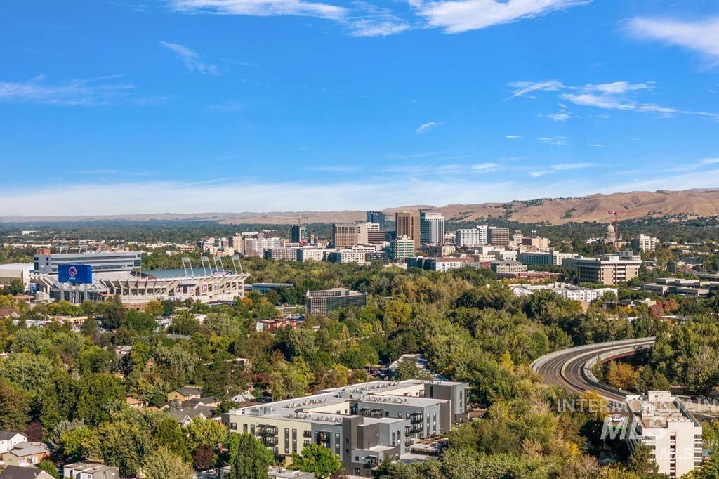 View of urban area featuring mountains