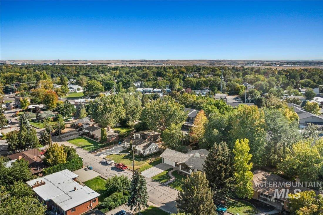 Aerial view of residential area