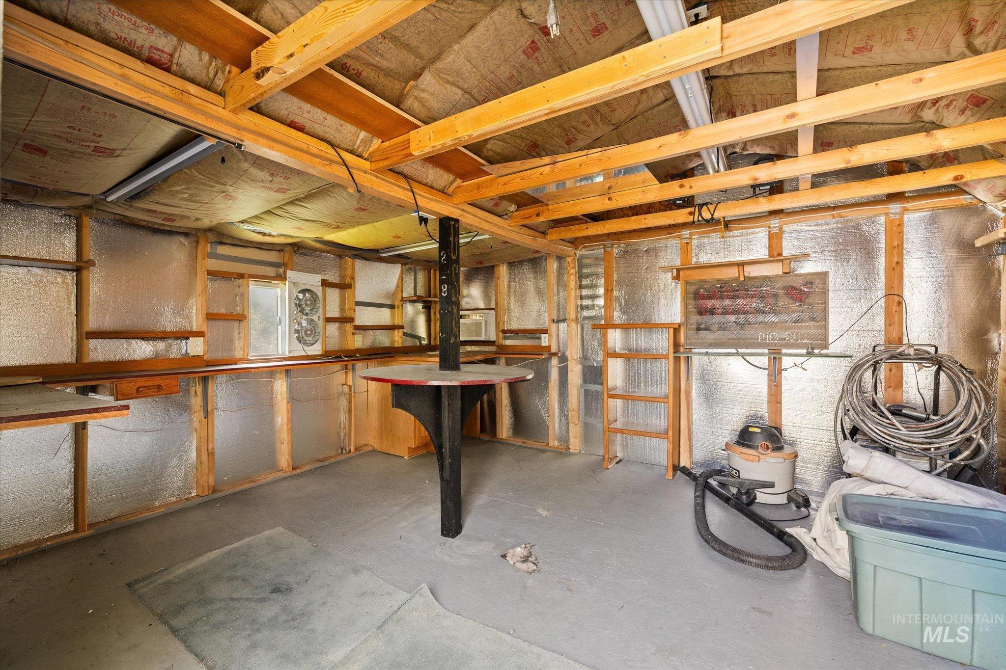 View of unfinished basement