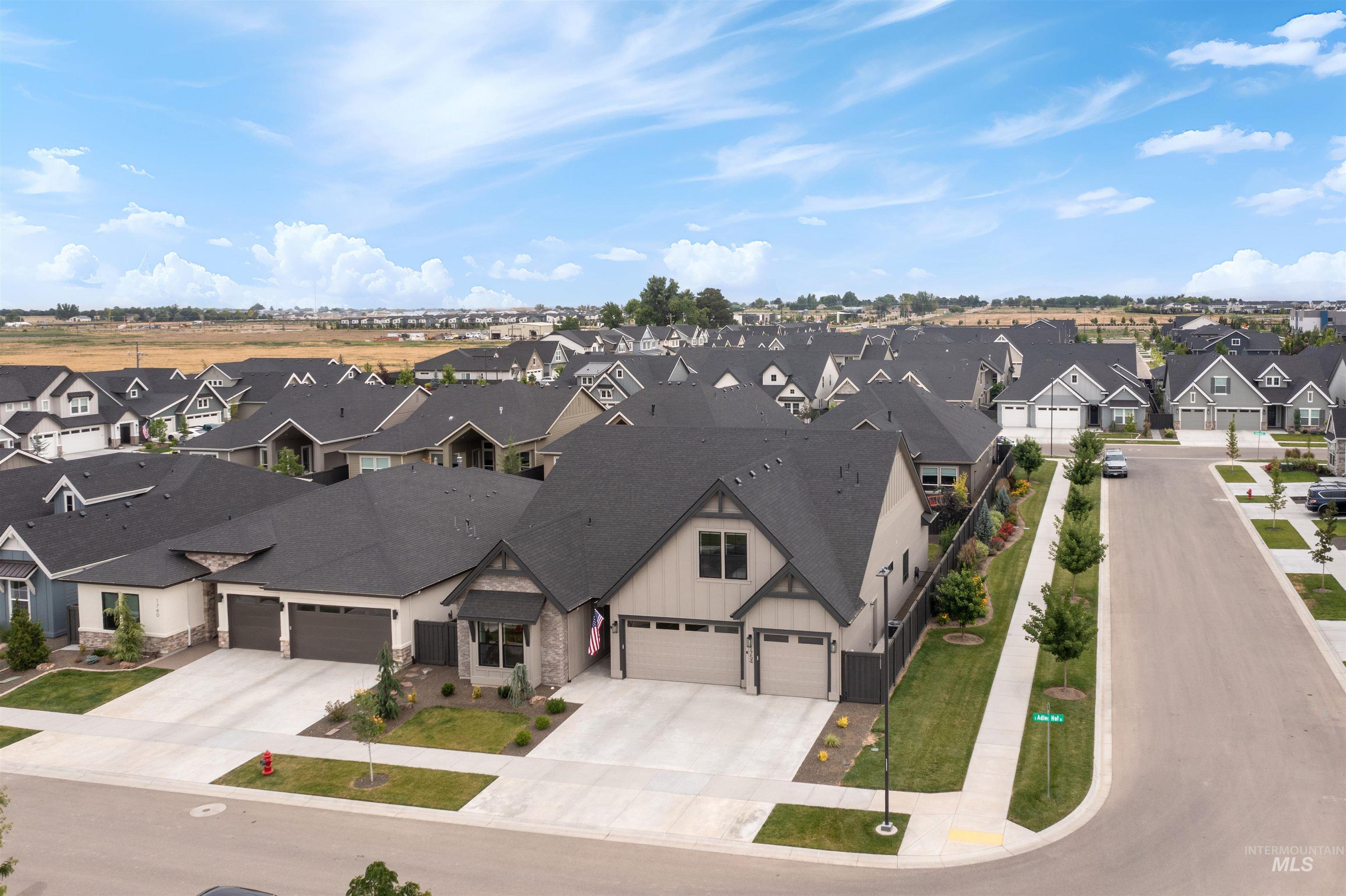 Aerial view of residential area