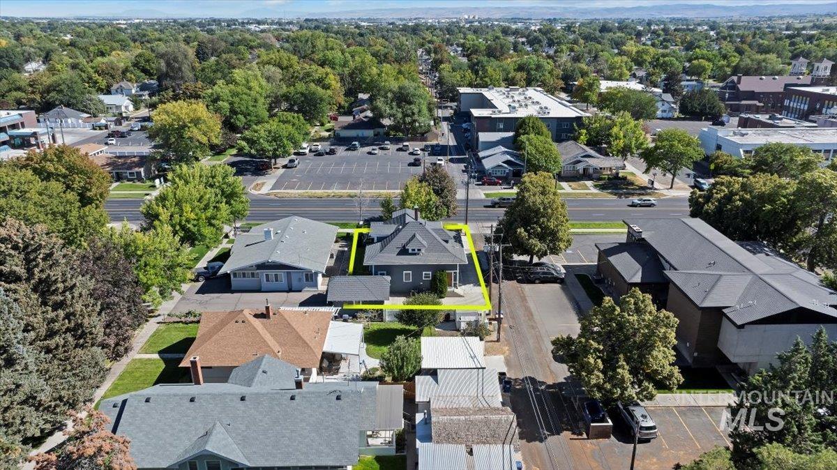 Aerial view of residential area