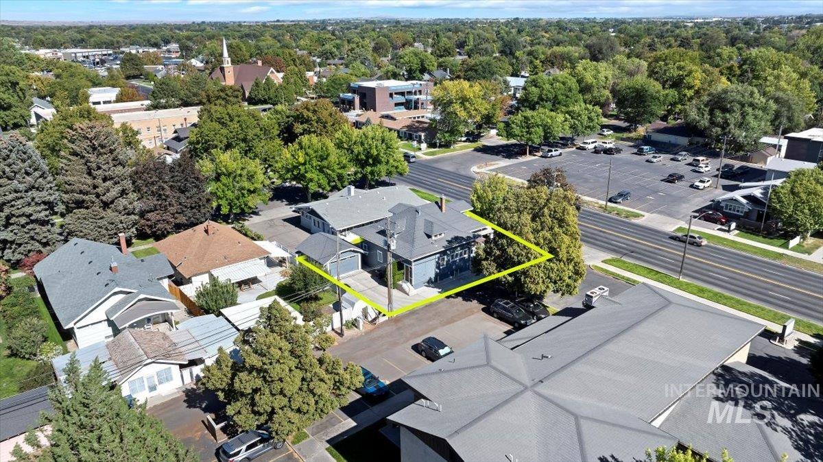Aerial view of residential area